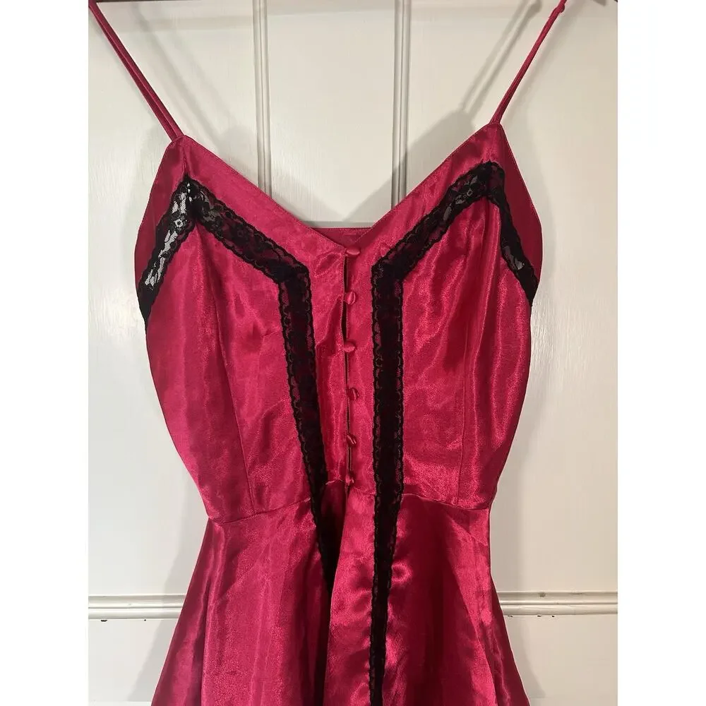 Vintage Victoria's Secret Lingerie Top Womens Size Medium Red Black Romantic - Picture 2 of 8